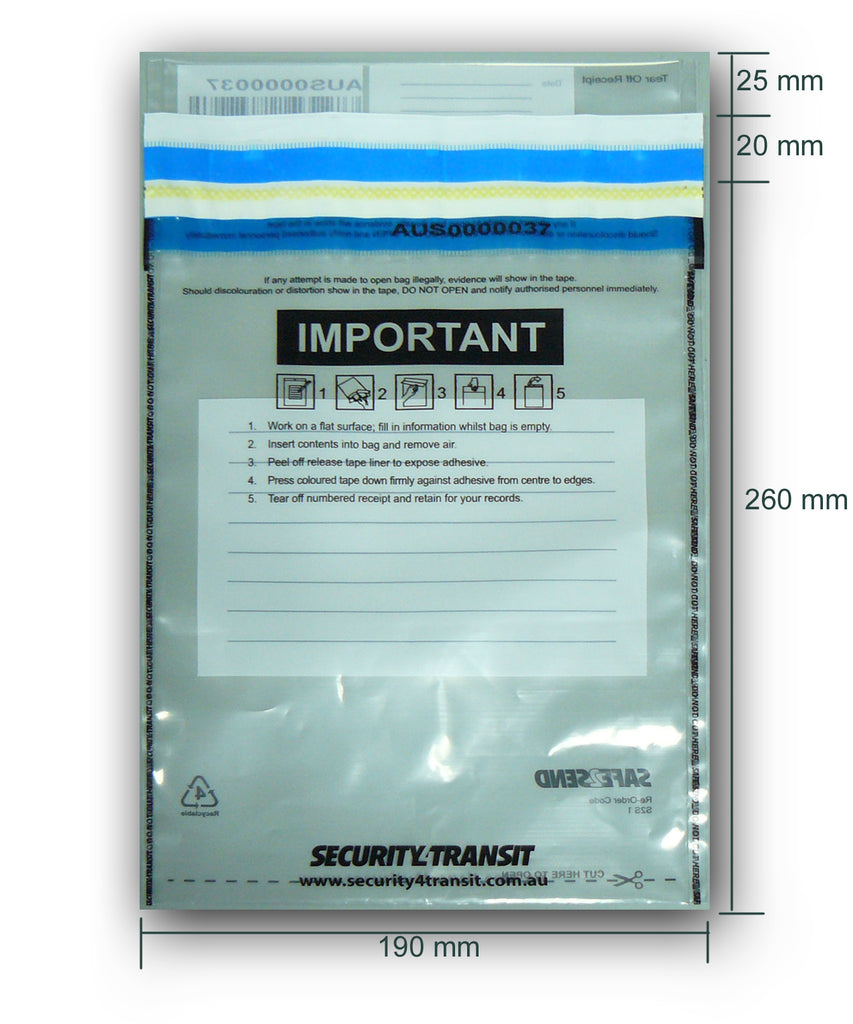Tamper Evident Single Use Bag (clear) (500) - Security4Transit